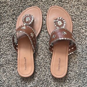 Pierre Dumas Floral Brown Sandals